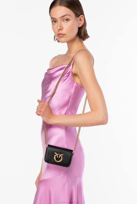 microlove-zakjes | L4881222 micro love bag klik gewoon Pinko zwart-antiek goud