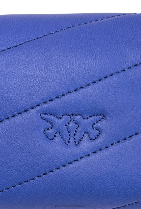 microlove-zakjes | L4881227 micro love bag bladerdeeg Pinko corsica blauw-antiek goud