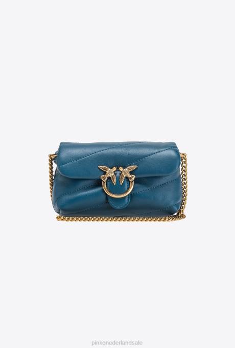 microlove-zakjes | L4881228 micro love bag bladerdeeg Pinko groenblauw-antiek goud