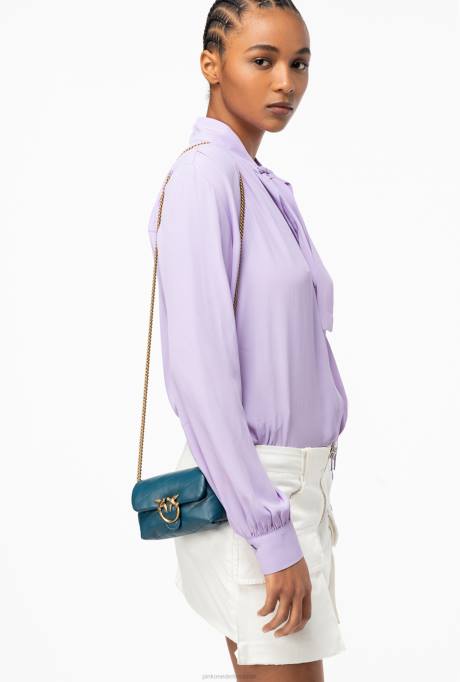 microlove-zakjes | L4881228 micro love bag bladerdeeg Pinko groenblauw-antiek goud