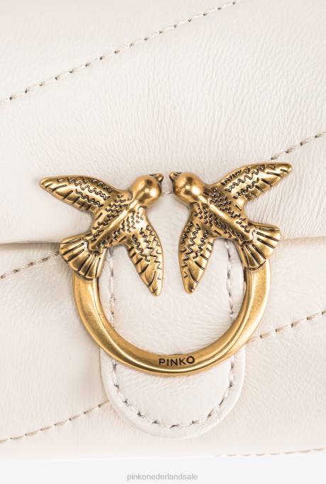 microlove-zakjes | L4881230 micro love bag bladerdeeg Pinko wit-antiek goud