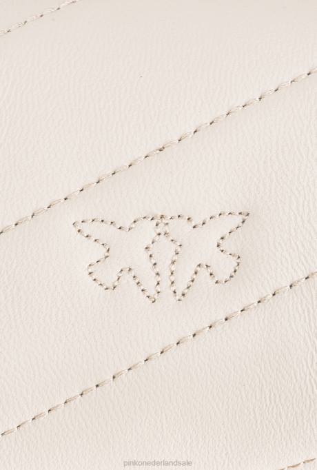 microlove-zakjes | L4881230 micro love bag bladerdeeg Pinko wit-antiek goud