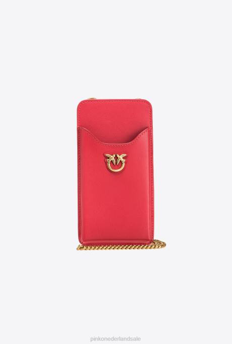 microlove-zakjes | L4881239 lederen smartphonehouder Pinko granaat rood-antiek goud