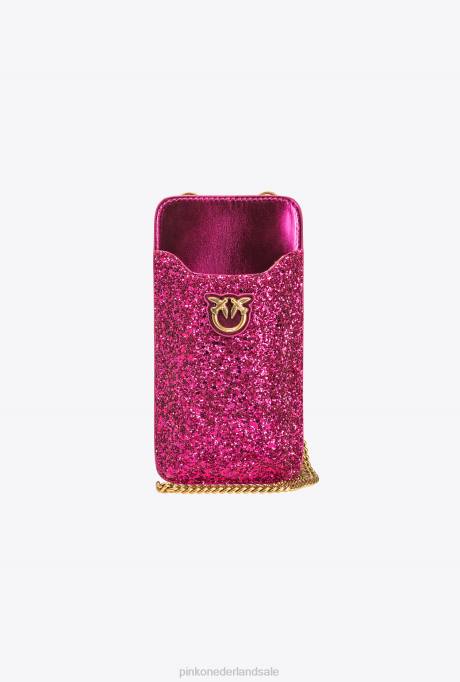 microlove-zakjes | L4881245 glinsterende smartphonehouder Pinko roze-antiek goud