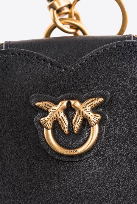 microlove-zakjes | L4881247 hartvormige bedel met spiegel Pinko zwart-antiek goud