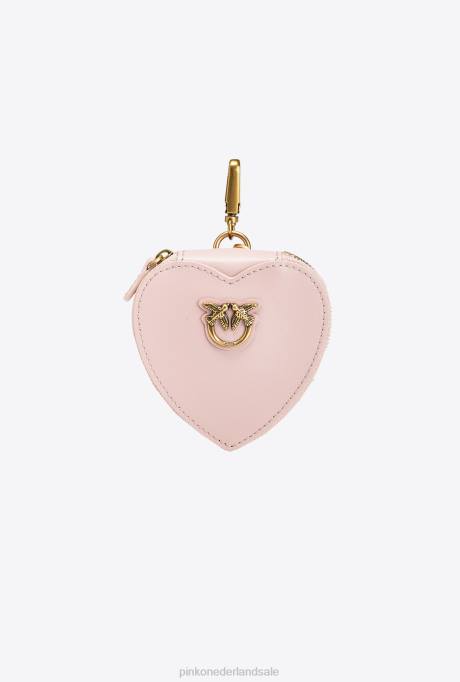 microlove-zakjes | L4881248 hartvormige bedel met spiegel Pinko stoffig roze-antiek goud