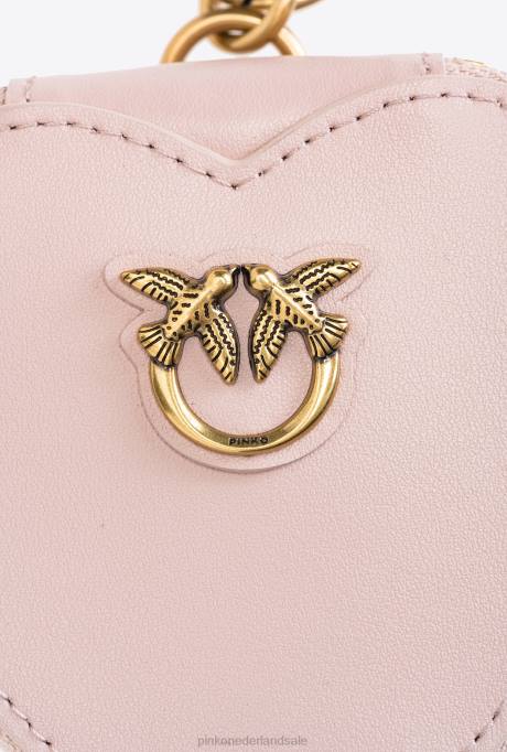 microlove-zakjes | L4881248 hartvormige bedel met spiegel Pinko stoffig roze-antiek goud