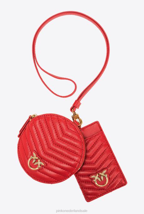 microlove-zakjes | L4881251 nekzakken met chevronmotief Pinko granaat rood-antiek goud