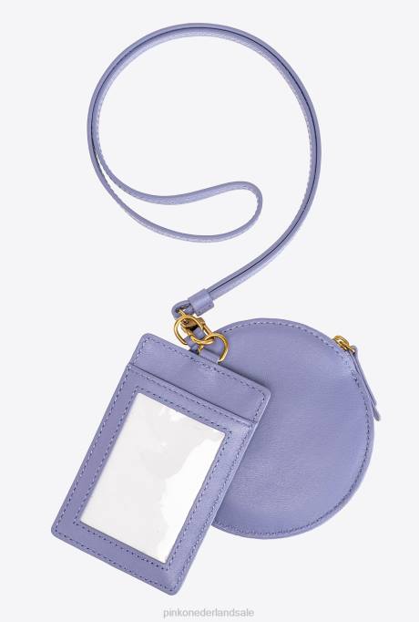 microlove-zakjes | L4881252 halsketting mini love bag chevron Pinko lavendel-antiek goud