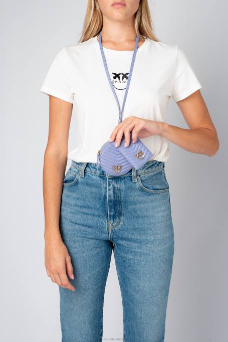 microlove-zakjes | L4881252 halsketting mini love bag chevron Pinko lavendel-antiek goud