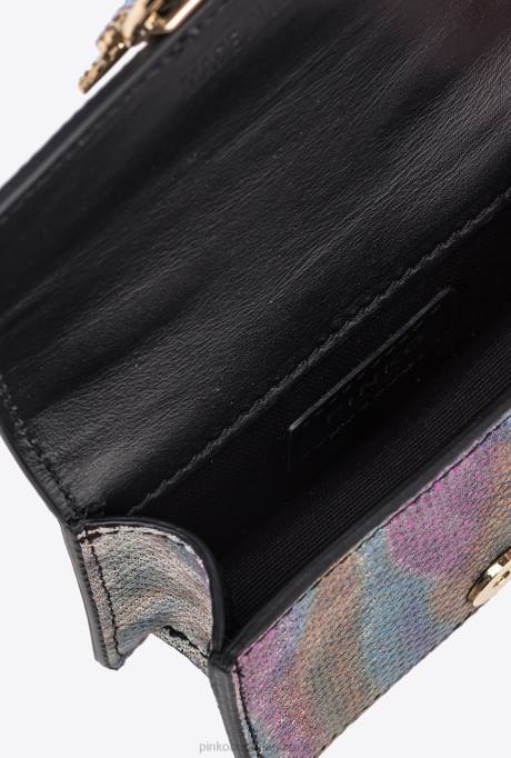 microlove-zakjes | L4881256 galleria veelkleurige reptielen micro love bag one Pinko veelkleurig glanzend goud